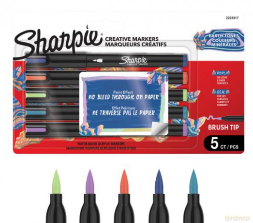 Sharpie - Creative Acrylic 5âBlister - Earth Tones - Brush Tip (2223317)