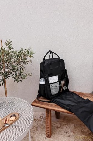Tineo - Diaper Bag Backpack Quilt - Black