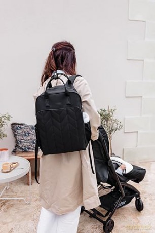 Tineo - Diaper Bag Backpack Quilt - Black