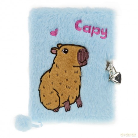Tinka - Diary Plush Capybara Blue with Lock