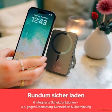 Verbatim - Charge 'n' Go Magnetic Wireless Power Bank with stand - 10000 mAh