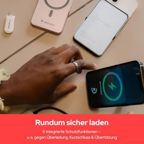 Verbatim - Charge 'n' Go Magnetic Wireless Power Bank with stand - 10000 mAh