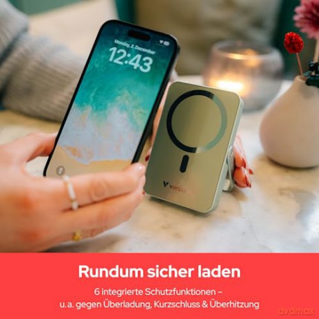 Verbatim - Charge 'n' Go Magnetic Wireless Power Bank with stand - 10000 mAh