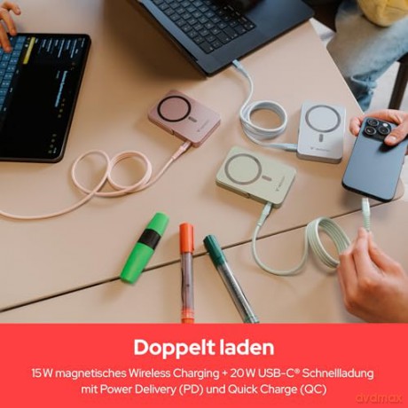 Verbatim - Charge 'n' Go Magnetic Wireless Power Bank with stand - 10000 mAh