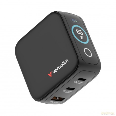 Verbatim - Mini GaN Charger 3-port 65W with Display