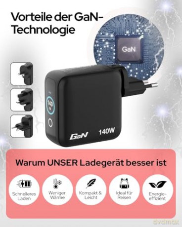 Verbatim - Mini GaN Charger 4-port 140W with Display