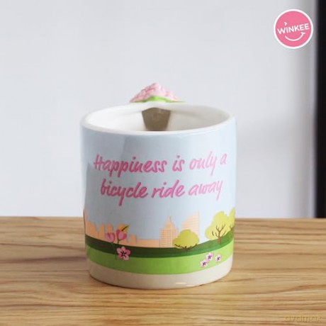 Winkee - City Bike Mug - Pink, Blue, Green