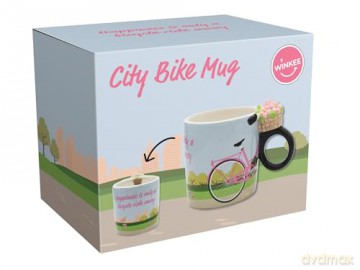 Winkee - City Bike Mug - Pink, Blue, Green