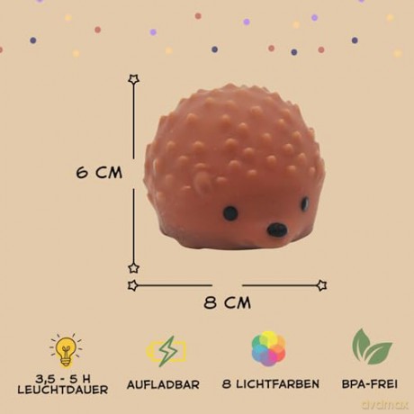 Winkee - Tiny Night Light Table Lamp - Hedgehog - Warm Brown