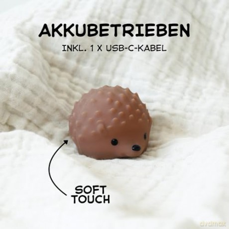 Winkee - Tiny Night Light Table Lamp - Hedgehog - Warm Brown