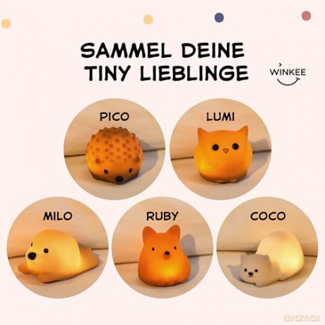 Winkee - Tiny Night Light Table Lamp - Orange - Petite