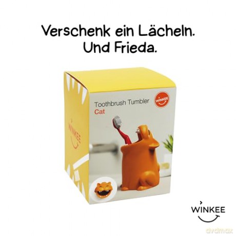 Winkee - Toothbrush Holder - Cat - Orange