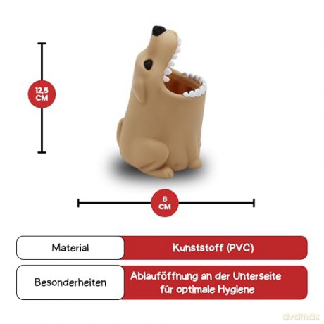 Winkee - Toothbrush Holder - Dog - Beige - Compact
