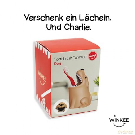 Winkee - Toothbrush Holder - Dog - Beige - Compact