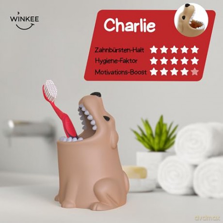 Winkee - Toothbrush Holder - Dog - Beige - Compact
