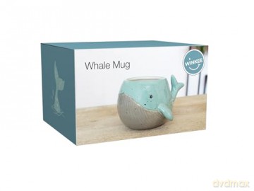 Winkee - Whale Mug - Light Blue and Grey
