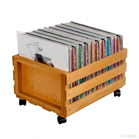 Wooden Crate on Wheels Light Wood [WINYL]