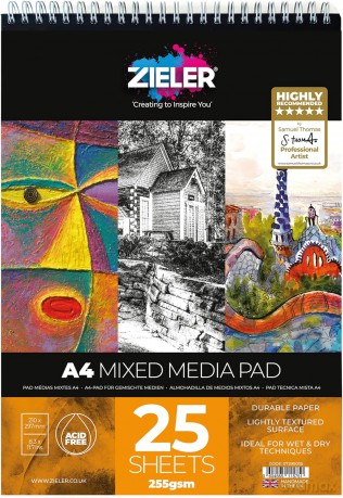 Zieler - Mixed Media Pad - A4 - 225gsm (607290035)