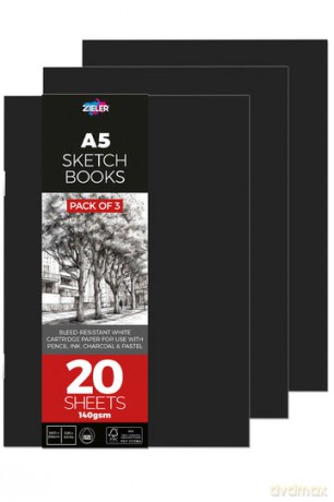 Zieler - Sketch books - 3-pack - A5 (609290033)