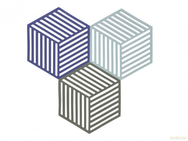 Zone Denmark - Hexagon Trivets - 3 Pieces - Indigo, Fog, Olive Taupe