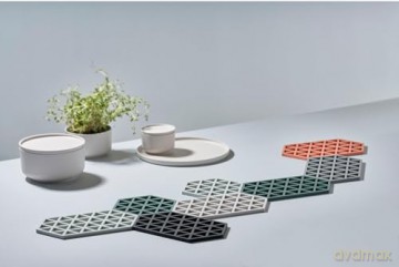 Zone Denmark - Hexagon Trivets - 3 Pieces - Lupine, Warm Sand, Light Terracotta