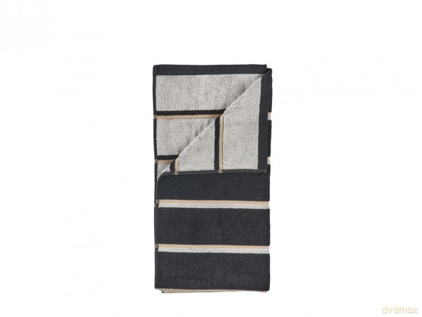 Zone Denmark - Sauna Bath Towel 140x70 cm - Black, Soft Grey, Camel