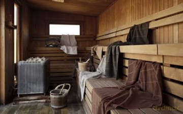 Zone Denmark - Sauna Bath Towel 140x70 cm - Soft Grey, Eucalyptus, Terracotta