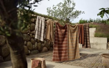 Zone Denmark - Sauna Bath Towel 140x70 cm - Taupe, Camel, Sky Blue