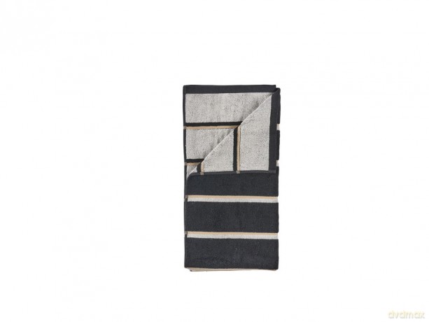 Zone Denmark - Sauna Towel 100x50 cm - Black, Soft Grey, Camel