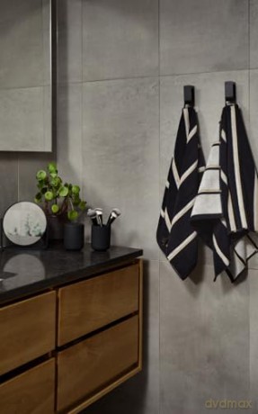 Zone Denmark - Sauna Towel 100x50 cm - Black, Soft Grey, Camel