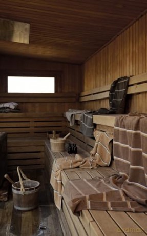 Zone Denmark - Sauna Towel 100x50 cm - Black, Soft Grey, Camel