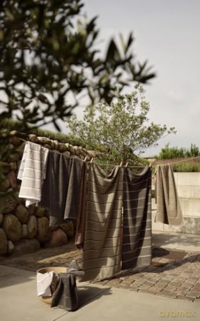 Zone Denmark - Sauna Towel 100x50 cm - Eucalyptus, Olive Green, Soft Grey