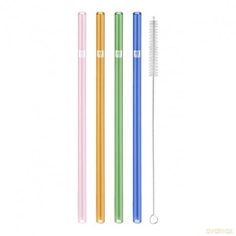 Zwilling - Sorrento Coloured Glass Straws - Set of 4