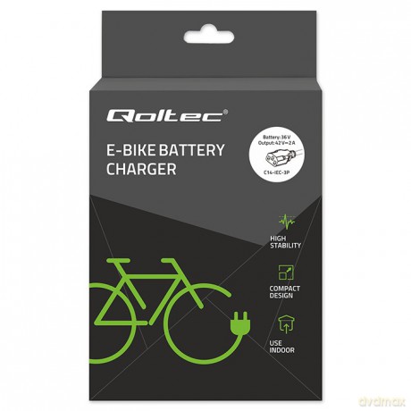 Ładowarka do roweru elektrycznego 36V | 42V | 2A | C14-IEC-3Pin + kabel zasilający