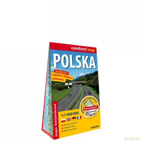 Polska mapa samochodowa kieszonkowa laminowana 1:1 400 000 - Opracowanie zbiorowe