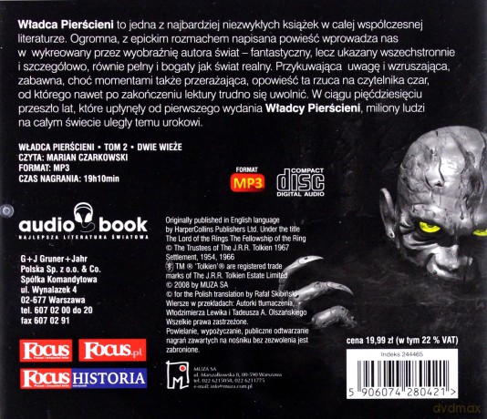 Władca pierścieni Dwie Wieże - J.R.R. Tolkien [AUDIOBOOK] [CD]