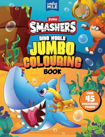 Smashers Dino World Jumbo Colouring Book - Creative Mile [KSIĄŻKA]