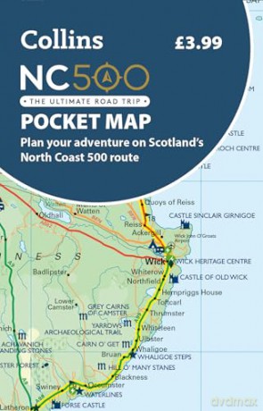 NC500 Pocket Map: Plan your adventure on Scotland's North Coast 500 route official map - Collins Maps [KSIĄŻKA]