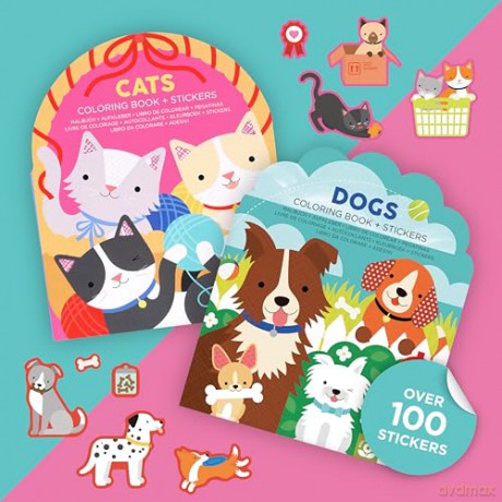 Petit Collage Dogs Coloring Book with Stickers | Activity Book with 100 Dog Themed Stickers | Travel Activity | Perfect Screen Free Fun for Ages 4+ - Petit Collage [KSIĄŻKA]