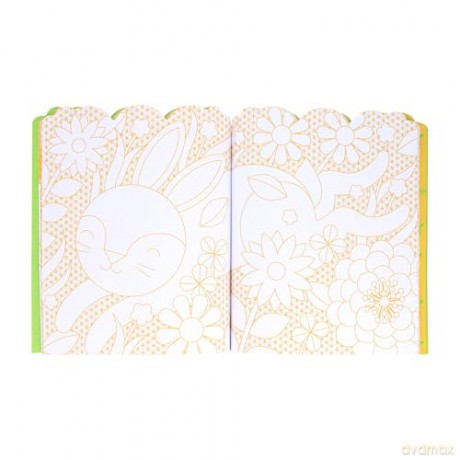Petit Collage Bunnies Coloring Book with Stickers | Activity Book with 100 Spring Themed Stickers | Travel Activity Perfect for Spring and Easter Baskets for Ages 4+ - Petit Collage [KSIĄŻKA]