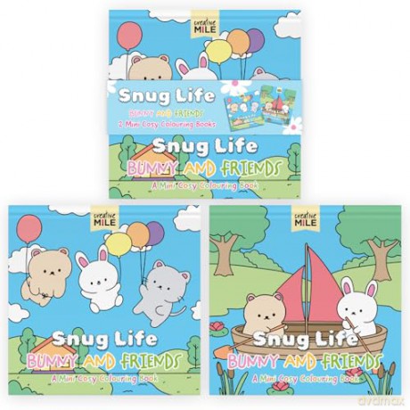 2 Pack Mini Colouring Book Snug Life Cosy Colouring Bunnies and Blooms [KSIĄŻKA]