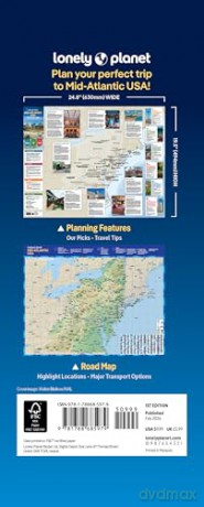 Lonely Planet Mid-Atlantic USA Planning Map - John Garry [KSIĄŻKA]