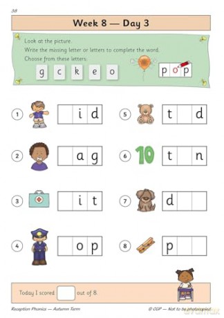 Reception Phonics Daily Practice Book: Autumn Term (CGP Reception Daily Workbooks) - CGP Books [KSIĄŻKA]