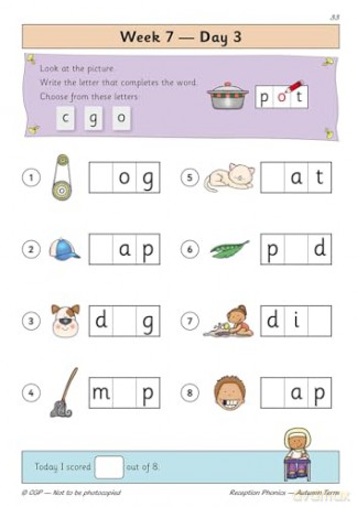 Reception Phonics Daily Practice Book: Autumn Term (CGP Reception Daily Workbooks) - CGP Books [KSIĄŻKA]