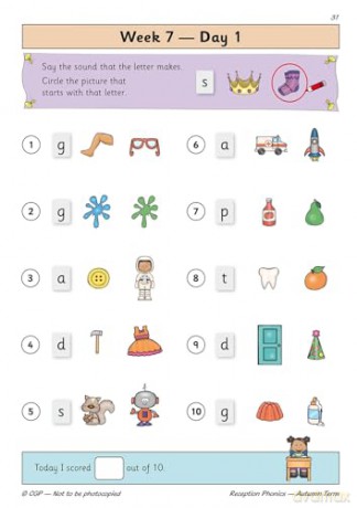 Reception Phonics Daily Practice Book: Autumn Term (CGP Reception Daily Workbooks) - CGP Books [KSIĄŻKA]