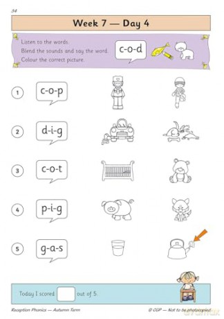 Reception Phonics Daily Practice Book: Autumn Term (CGP Reception Daily Workbooks) - CGP Books [KSIĄŻKA]