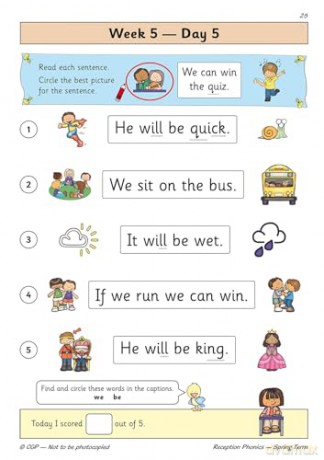 Reception Phonics Daily Practice Book: Spring Term (CGP Reception Daily Workbooks) - CGP Books [KSIĄŻKA]