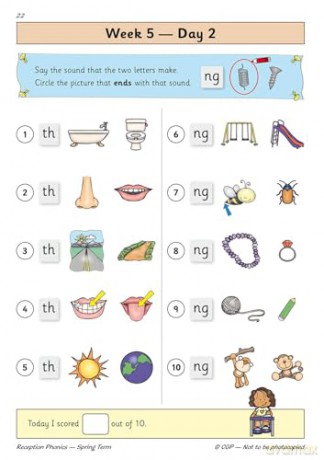 Reception Phonics Daily Practice Book: Spring Term (CGP Reception Daily Workbooks) - CGP Books [KSIĄŻKA]