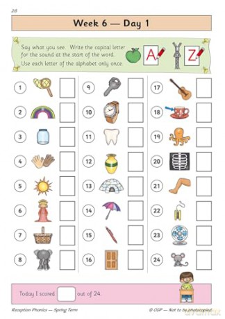 Reception Phonics Daily Practice Book: Spring Term (CGP Reception Daily Workbooks) - CGP Books [KSIĄŻKA]