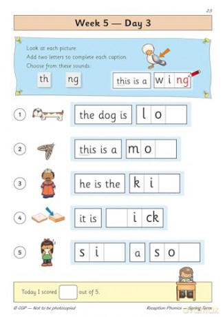 Reception Phonics Daily Practice Book: Spring Term (CGP Reception Daily Workbooks) - CGP Books [KSIĄŻKA]